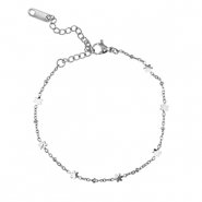 Roestvrij stalen (RVS) Stainless steel armbanden bloem Silver