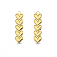 Roestvrij stalen (RVS) Stainless steel bedels hartjes Gold