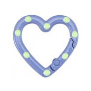 Gekleurde onderdelen sleutelhanger hart Blue-green