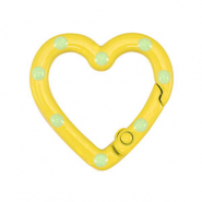 Gekleurde onderdelen sleutelhanger hart Yellow-green