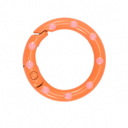 Gekleurde onderdelen sleutelhanger ring Orange-pink