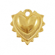 Roestvrij stalen (RVS) Stainless steel bedels hart Gold