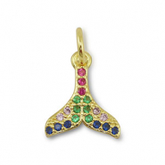 Brass TQ metaal bedels staart Gold-multicolor