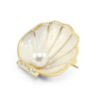 Broches schelp met parel Pearl white-gold