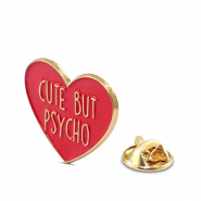 Pins hart "Cute but psycho" Red-gold