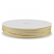 Macram&eacute; draad gevlochten 1mm Light gold metallic