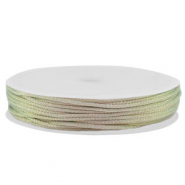 Macram&eacute; draad gevlochten 1mm Silver-pink metallic