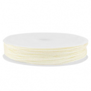 Macram&eacute; draad gevlochten 1mm Off white metallic