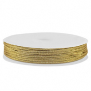 Macram&eacute; draad gevlochten 0,8mm Gold metallic