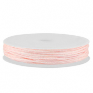 Macram&eacute; draad gevlochten 0,8mm Light pink metallic