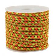 Trendy koord gevlochten 3mm Orange-yellow-gold
