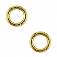 Roestvrij stalen (RVS) Stainless steel onderdelen clasp rond Gold