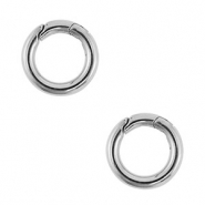 Roestvrij stalen (RVS) Stainless steel onderdelen clasp rond Silver