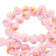 Natuursteen kralen 6mm Pink-gold