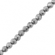 Hematite kralen rond 3mm facet geslepen Silver