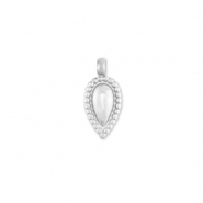 Roestvrij stalen (RVS) Stainless steel bedels druppel Silver