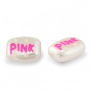 Acryl kralen "pink" Pearl-pink-white