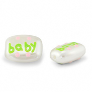 Acryl kralen "baby" Pearl-light green-light pink