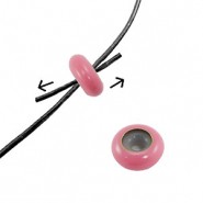 Smart bead stopper enamel 10x4mm Dark pink