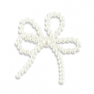 Statement hangers parels dubbele strik Pearl white