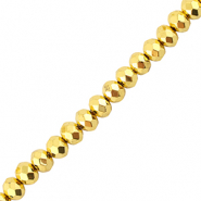 Top Facet kralen 4x3mm disc Metallic gold