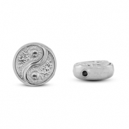 Roestvrij stalen (RVS) Stainless steel kralen Yin & Yang Silver