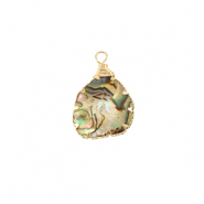 Resin hangers met imitatie schelp irregular Gold-ocean green