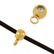 Roestvrij stalen (RVS) stainless steel onderdelen bead stopper met oogje Gold