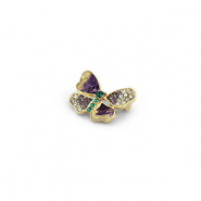 Broches vlinder Gold-purple-green