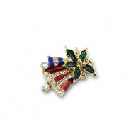 Broches kerstklokken Gold-red-green-blue