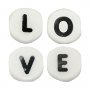 Letterkralen van keramiek - LOVE White-black
