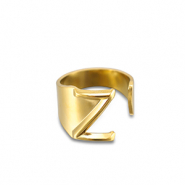 Roestvrij stalen (RVS) Stainless steel ringen letter Z Gold