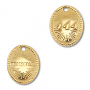 BY31® Roestvrij stalen (RVS) stainless steel bedel angelnumbers 444 / protection Gold