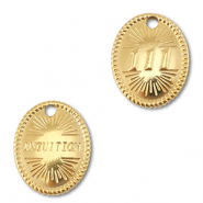 BY31® Roestvrij stalen (RVS) stainless steel bedel angelnumbers 111 / intuition Gold