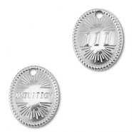 BY31® Roestvrij stalen (RVS) stainless steel bedel angelnumbers 111 / intuition Silver