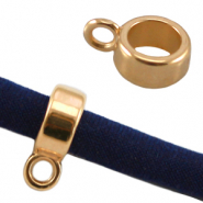 DQ metaal ring met oog 8mm Goud (nikkelvrij)