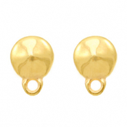 Onderdelen DQ metaal earpin rond met oog Goud (nikkelvrij)