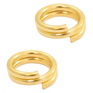 Onderdelen DQ metaal splitring 5mm Goud (nikkelvrij)