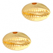 Kralen DQ metaal Kauri schelp Goud (nikkelvrij)
