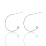 Onderdelen DQ metaal creolen 16mm Antiek zilver (nikkelvrij)