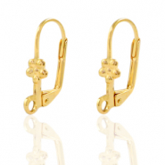 Onderdelen DQ metaal sluitbare oorhangers bloem Goud (nikkelvrij)