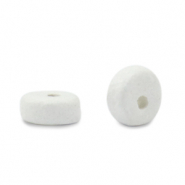 DQ Grieks keramiek kralen disc 6mm White