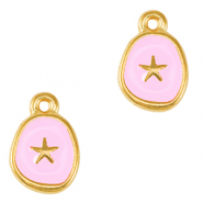 Bedels DQ metaal zeester Goud-lilac rose (nikkelvrij)