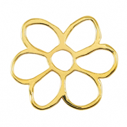 Bedels DQ metaal bedel / tussenstuk bloem Goud (nikkelvrij)