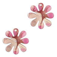 Statement hangers flower 25mm Magenta marble