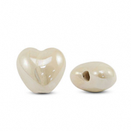 DQ Grieks keramiek kralen hart Off white
