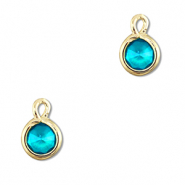 Hangers van Crystal glas rond Aquamarine blue-gold