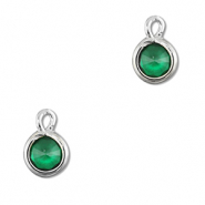 Hangers van Crystal glas rond Emerald green-silver