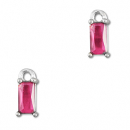 Hangers van Crystal glas rechthoek Dark pink-silver