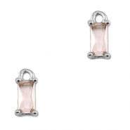 Hangers van Crystal glas rechthoek Peach-silver
